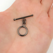 TG1BR. Black Rhodium Sterling Silver Toggle Clasp